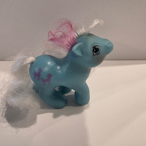 Vintage Blue My Little Pony G1 Poodle Toy Figure Hasbro 1983 - Picture 1 of 6